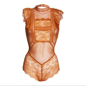 Free People Women’s Winnie Copper Lace Bodysuit
